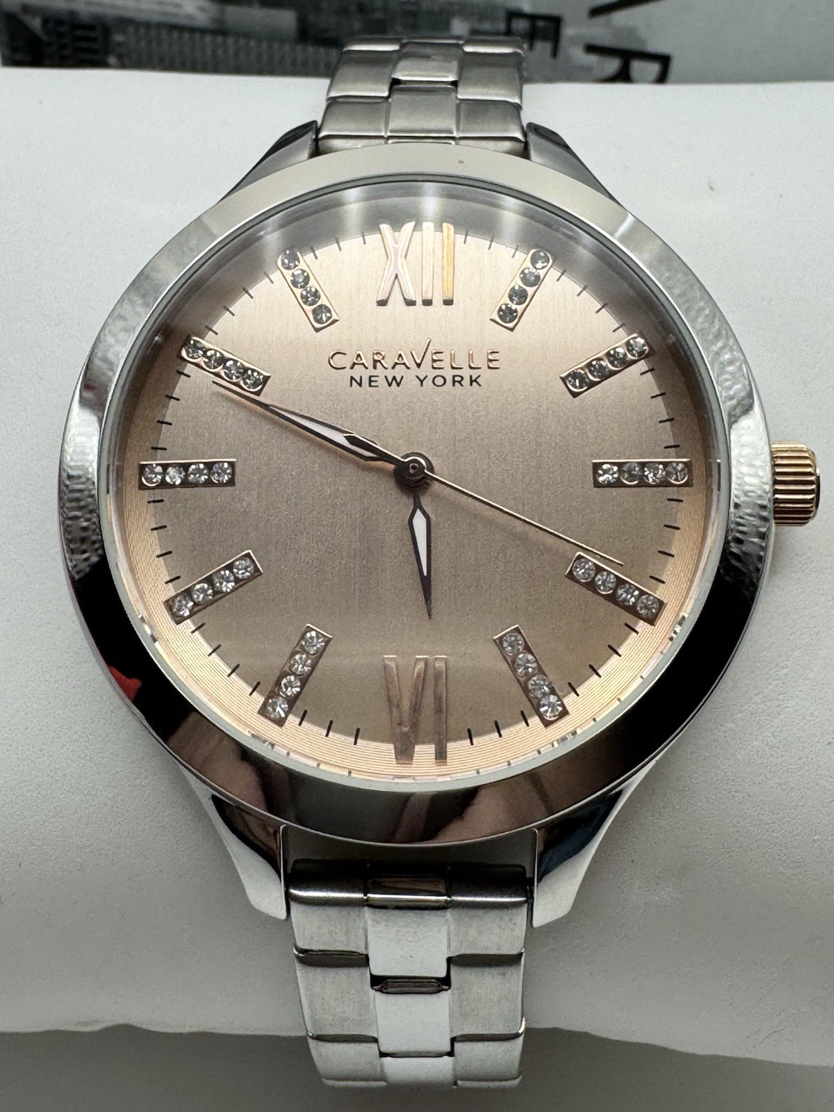 Carvelle New York By Bulova Women’s Watch Stainless Steel Blush Crystal Dial