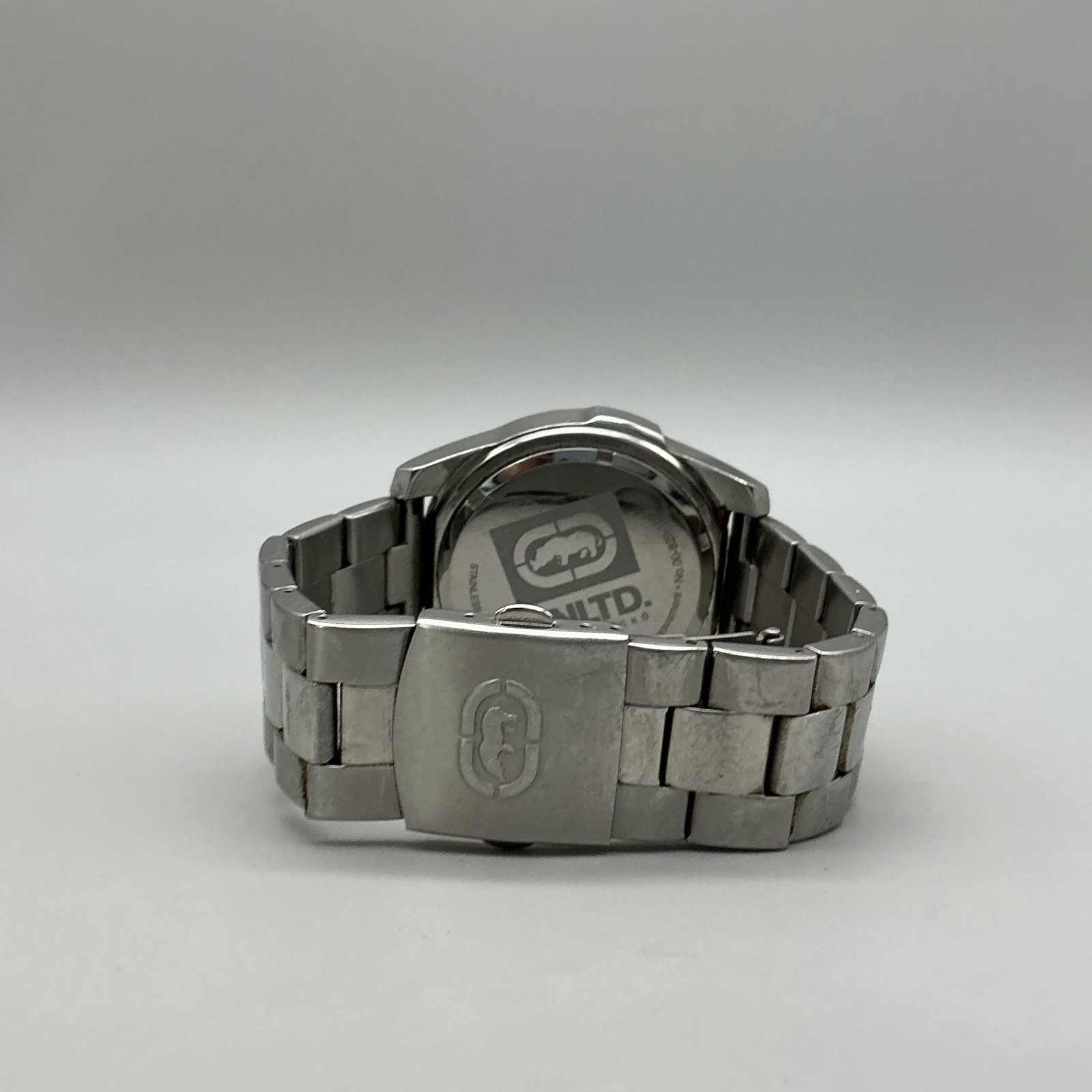 UNLTD. By Marc Ecko E-15033G1 Mens Watch 46mm Black Dial Steel Bracelet 8″