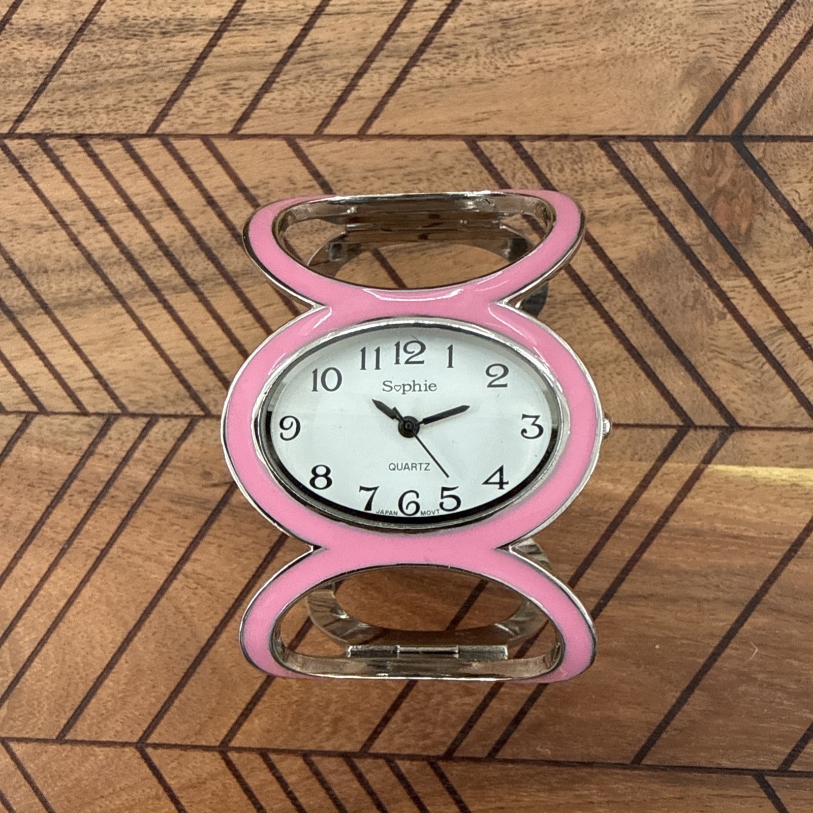 Sophie Y2K Pink Bangle Cuff Watch Quartz Japan Working-New Battery