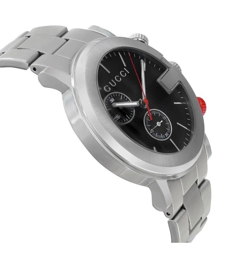 Gucci G Chrono Stainless Steel Black Dial Quartz Mens Watch YA101361, Display
