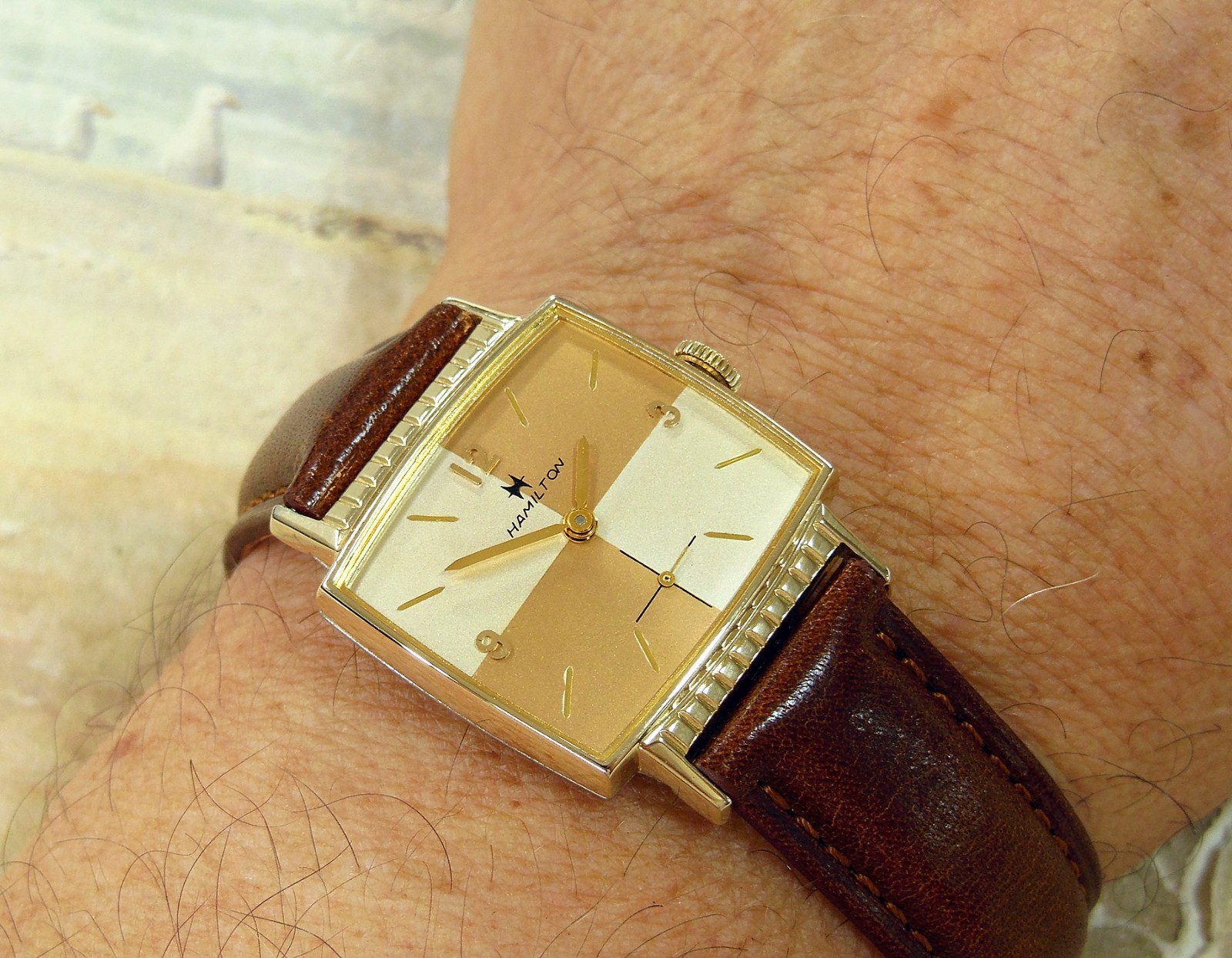 1962 Vintage HAMILTON GARY, Stunning Salmon/Silver Dial, Serviced with warranty