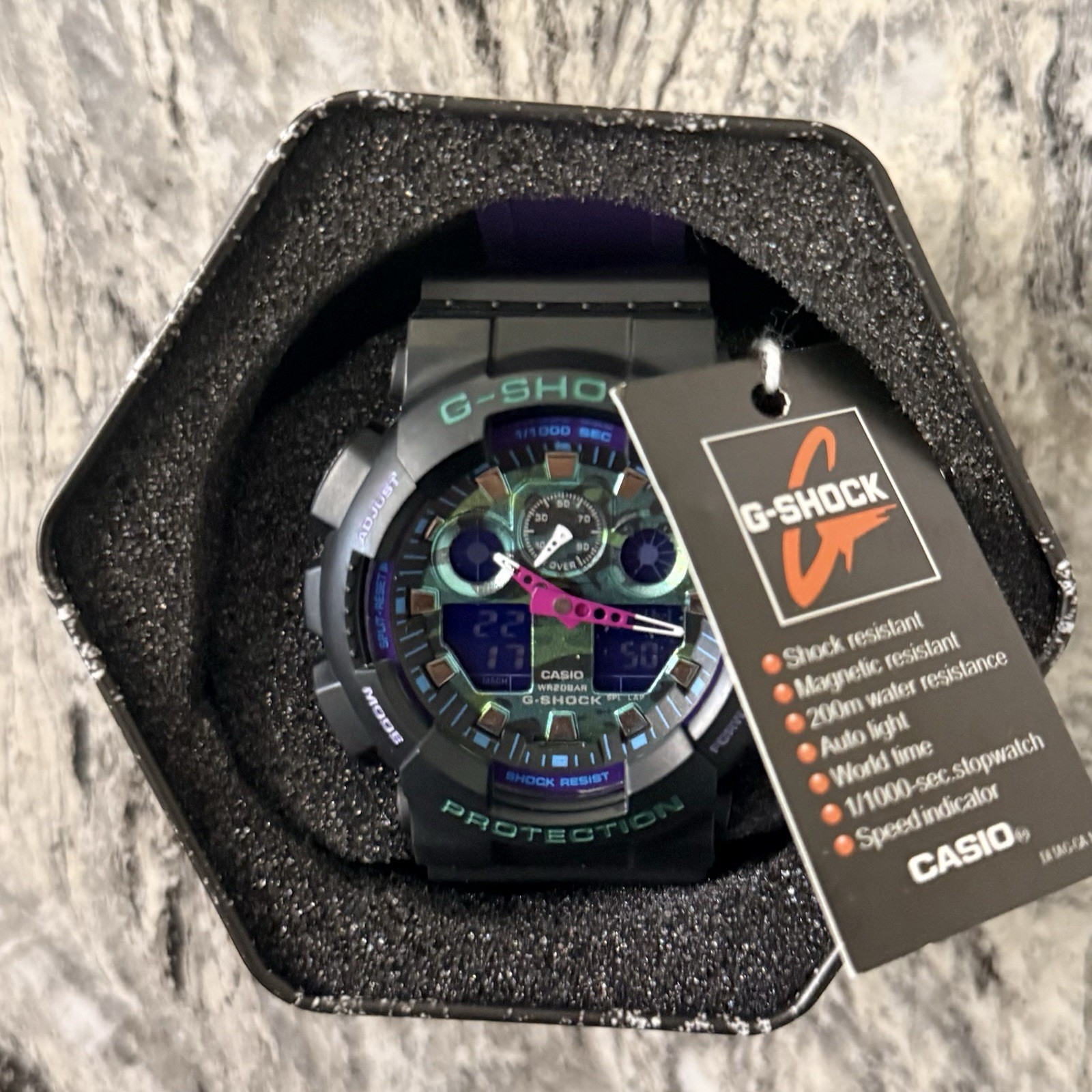 Casio G-SHOCK Black Resin Analog/Digital Quartz 200m Shock/Magnetic w/ Box