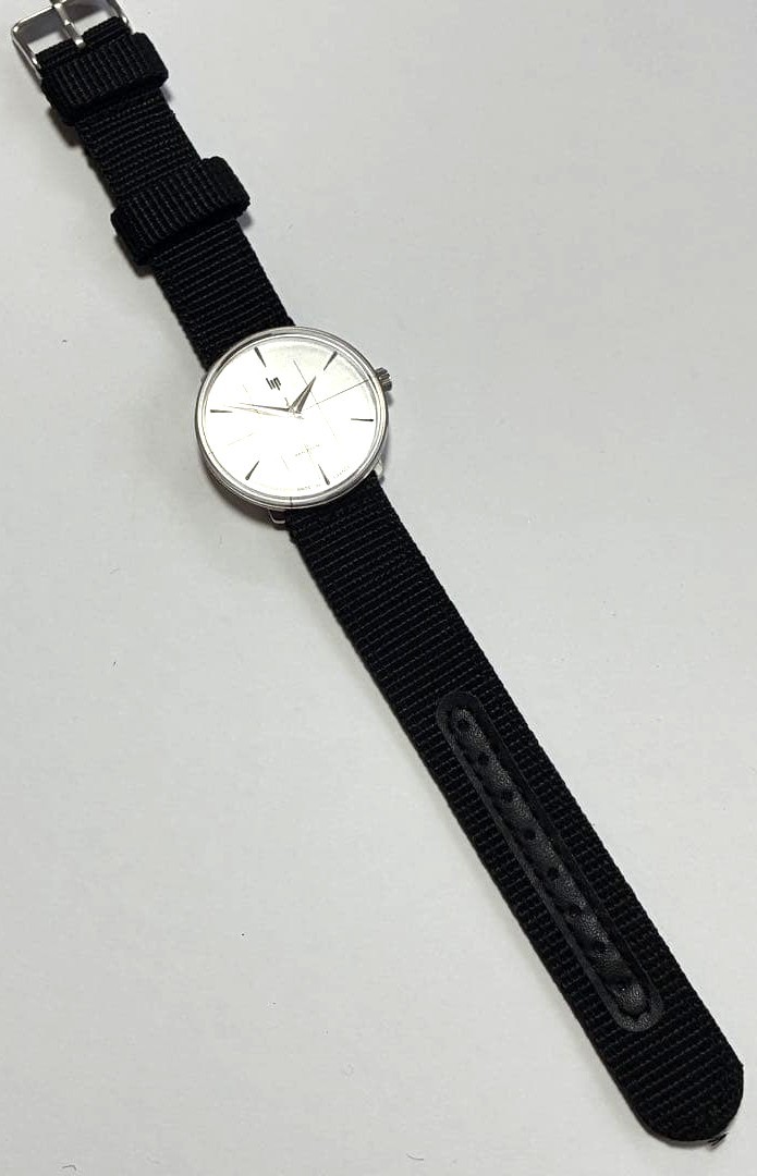 LIP Panoramic Vintage Mens Wristwatch Silver Dial NATO Strap Made in France Japa