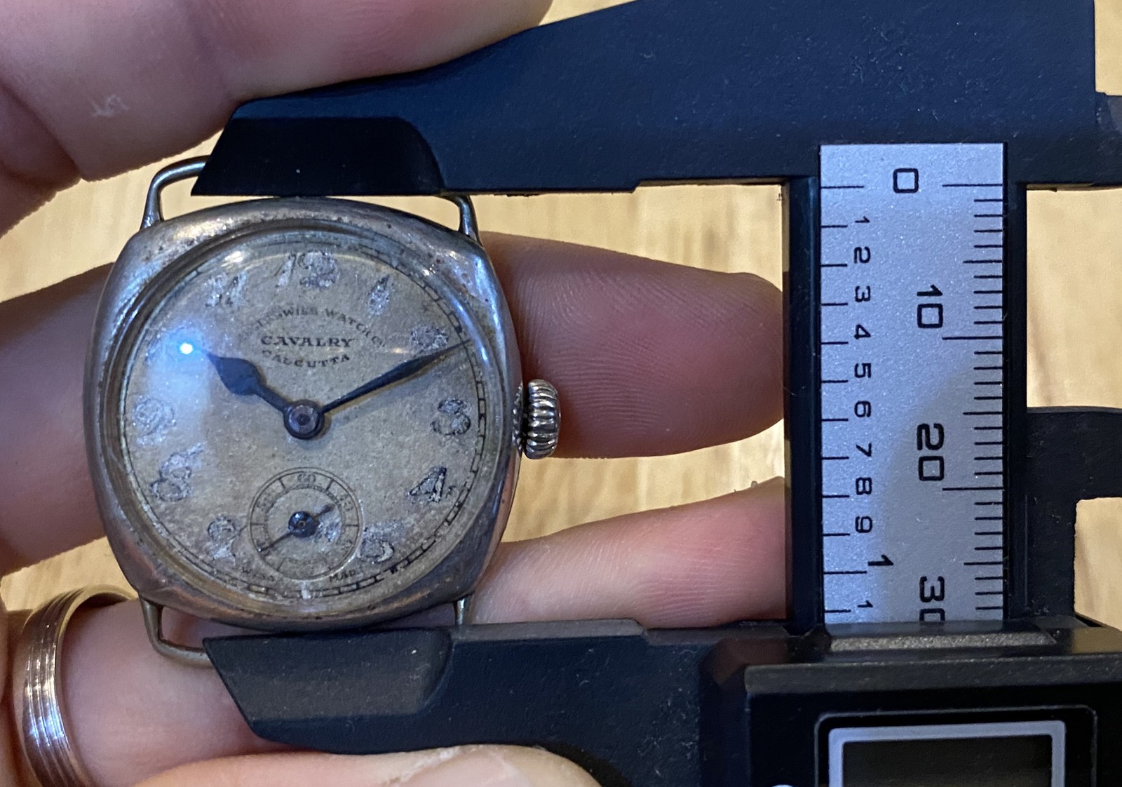 vintage early PAF Issued Anglo Swiss Watch Cushion Army Pakistan India PLS READ
