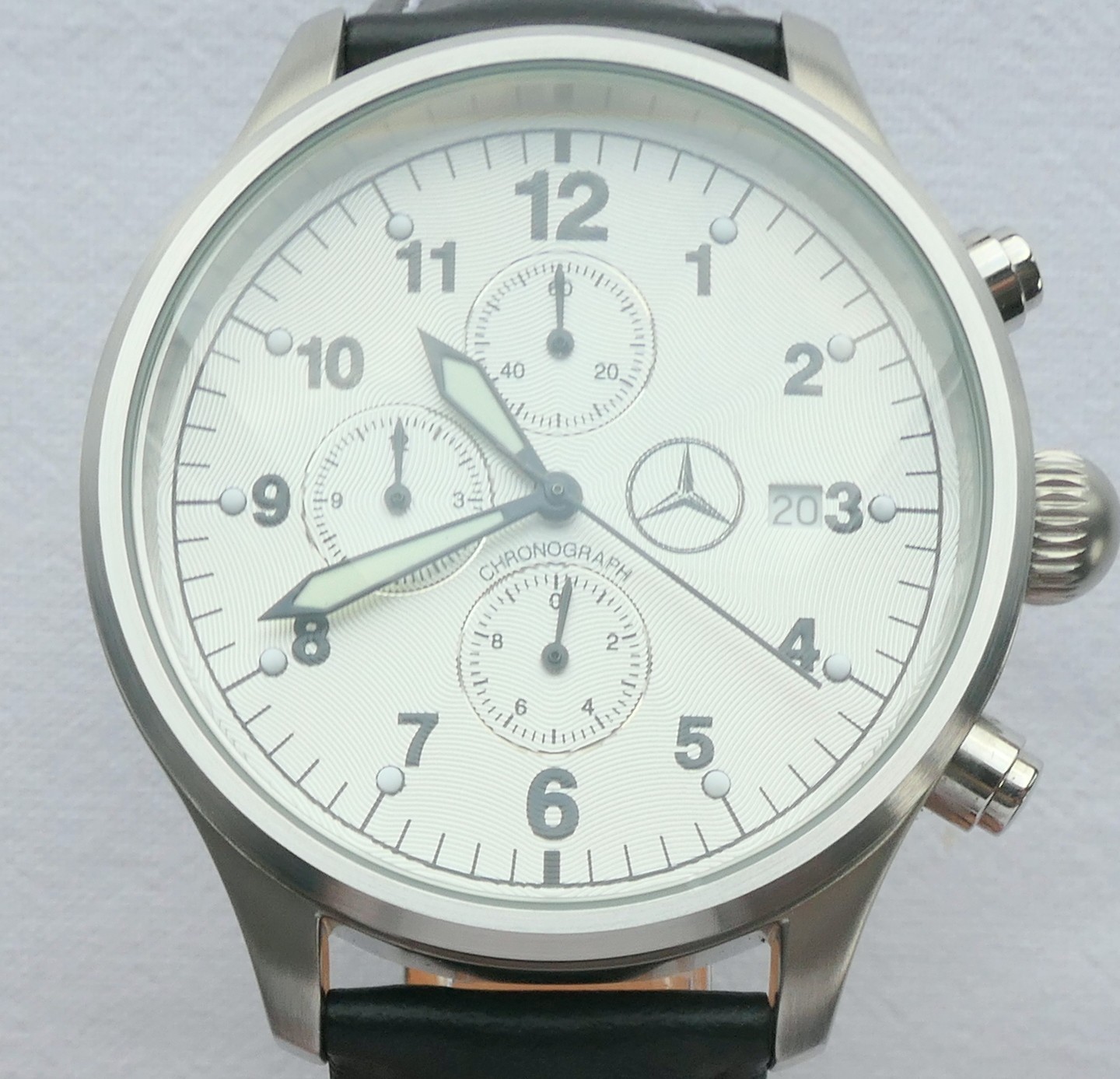 Mercedes Benz Classic Racing Driver Pilot Car Accessory Sport Watch Chronograph