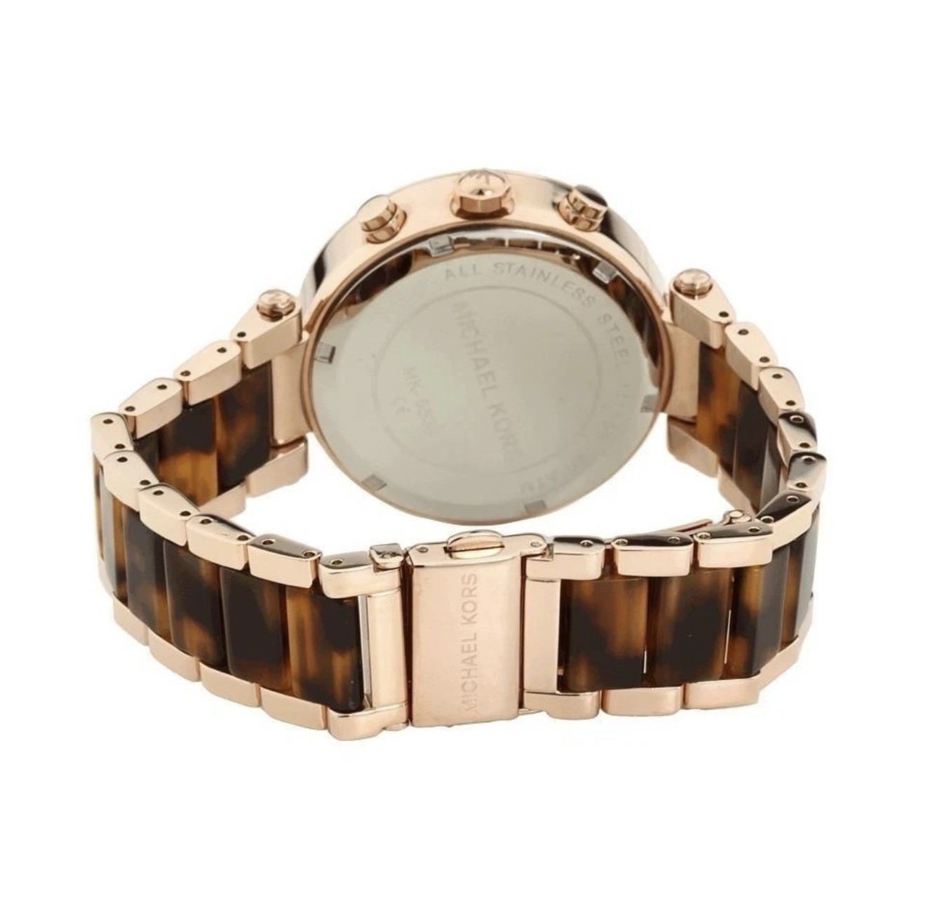 Michael Kors Parker Tortoise Chronograph Rose Gold Tone Ladies Watch MK5538