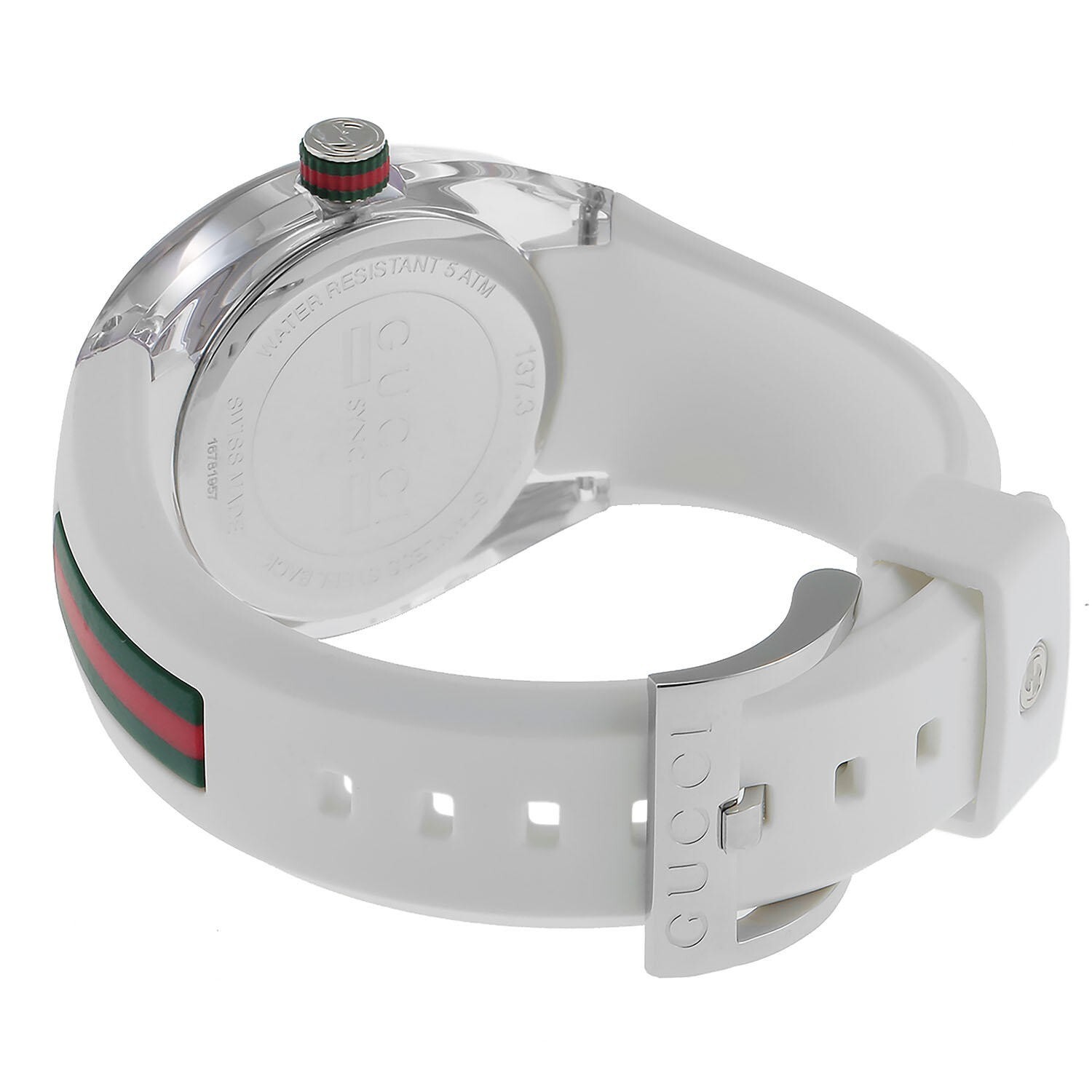 Gucci Sync L Women’s Silver Dial Rubber Strap Watch – YA137302 ($670 MSRP)
