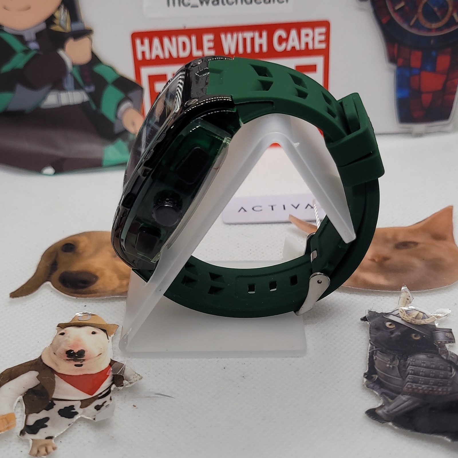 551 Activa Men’s Sports 50mm Analog & Digital Quartz 30m Green Rubber in Box