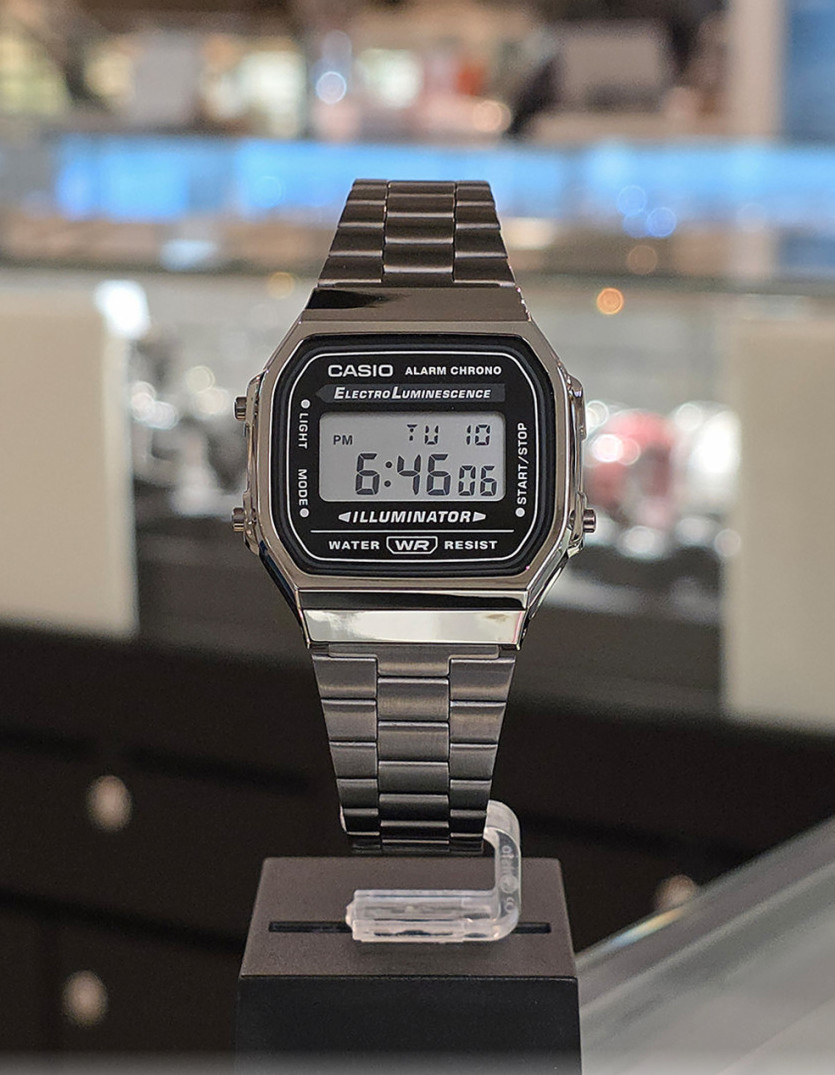 Casio A168WGG-1ADF Vintage Gunmetal Digital Watch EL Backlight 7-Year