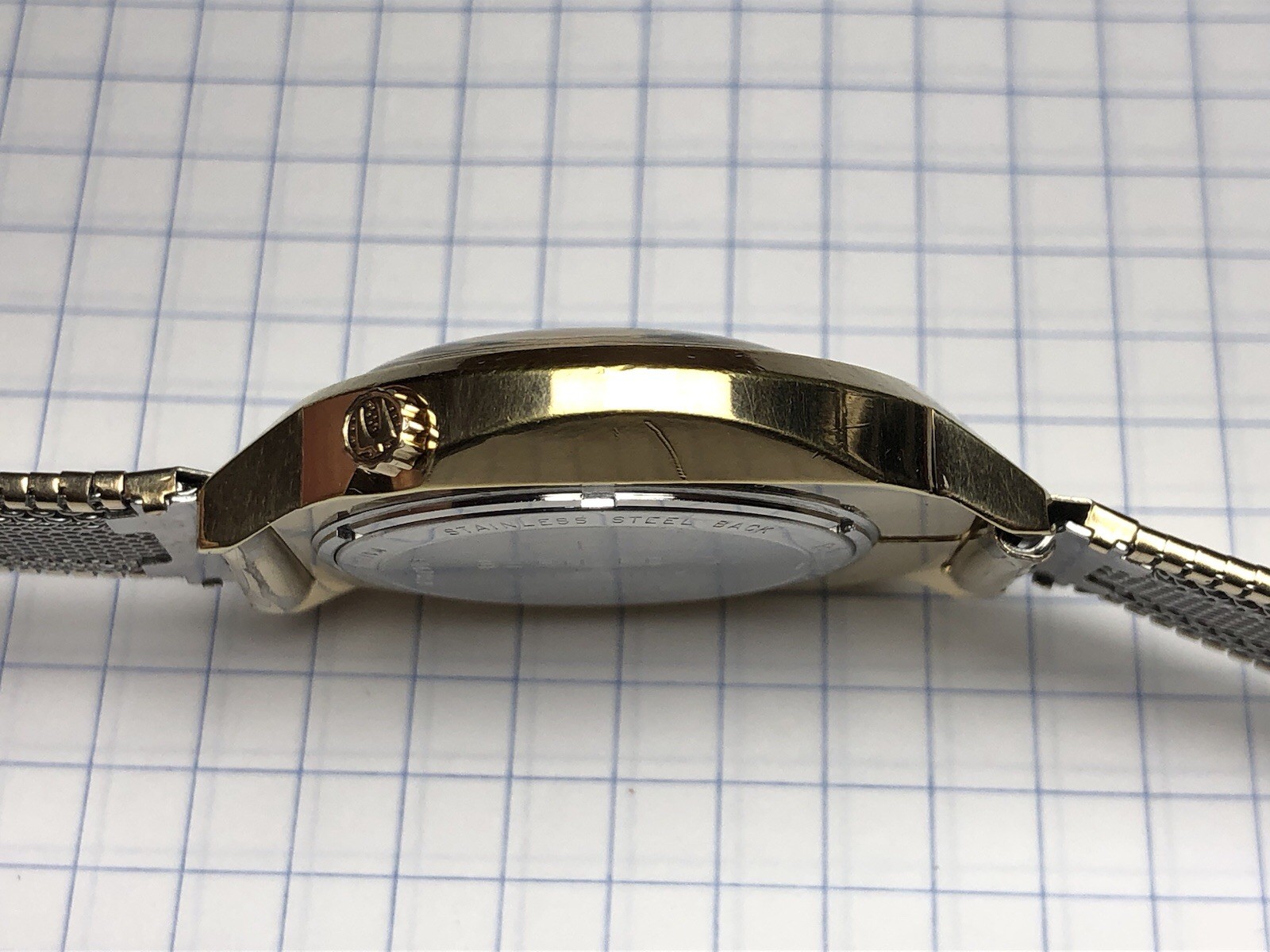 Vintage 1974 Bulova Accutron Gold Plated Tuning Fork 2181 Men Watch w/t Bracelet