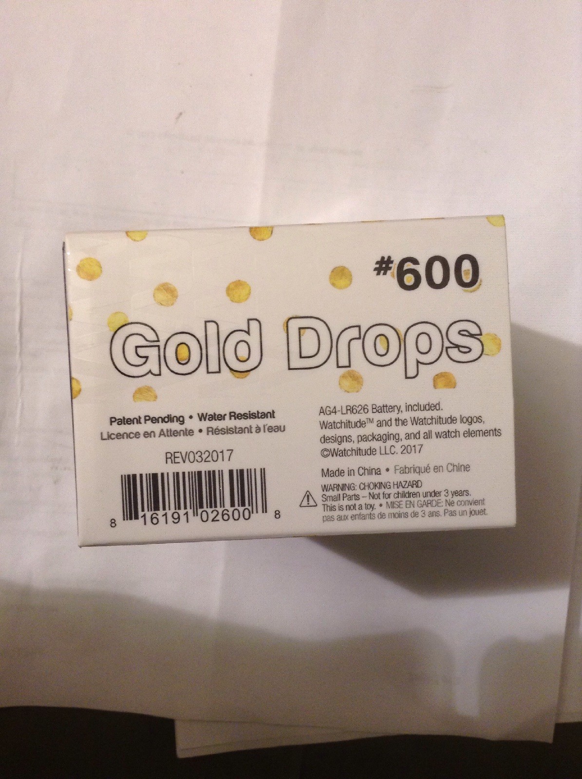 Watchitude Snap Watch Limited Edition #600 Gold Drops NIB