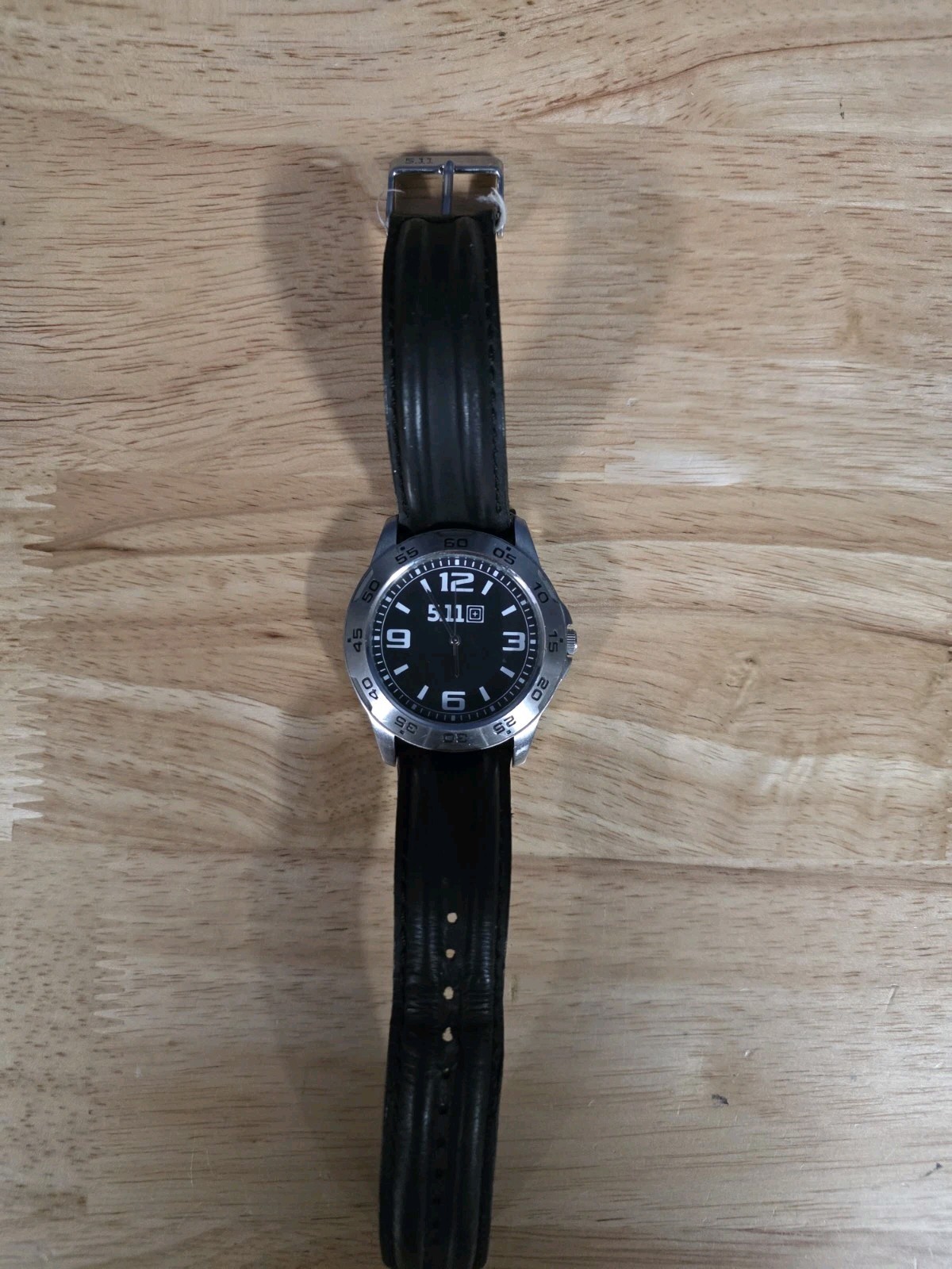 5.11 Tactical Mens Watch Black Dial Leather Sport Needs Battery