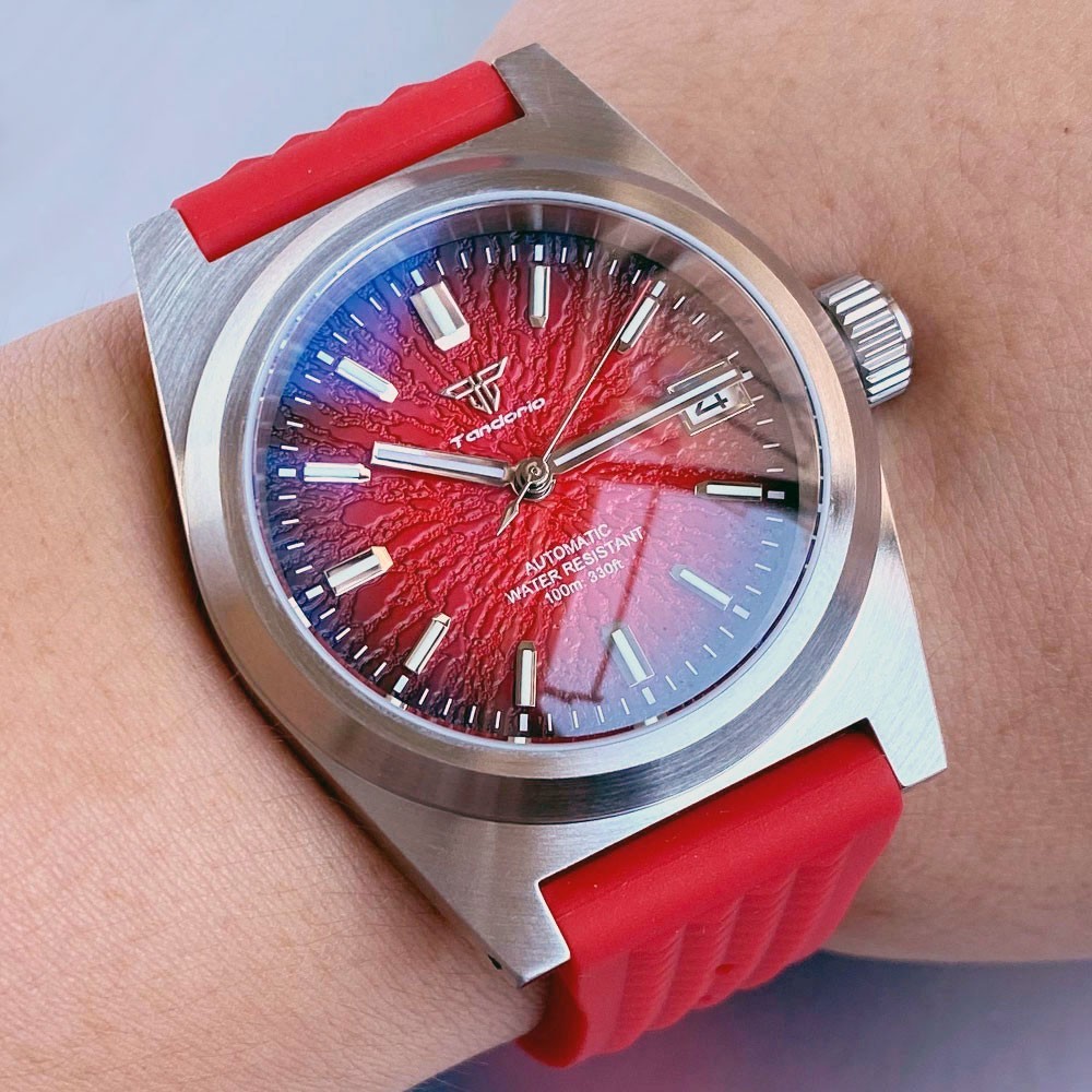 38mm Sapphire Glass NH35 Automatic 20ATM Square Watch Men Texture Face Multicolo