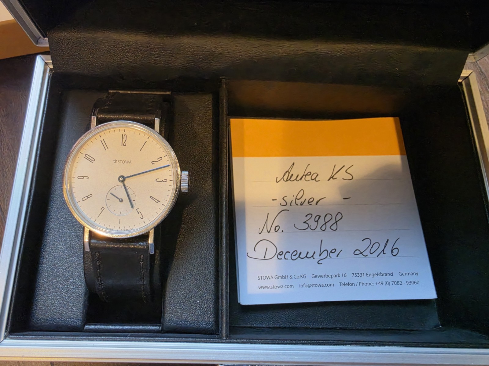 Stowa Antea KS Men’s 35.5mm Case Bauhaus Style Watch Manual Wind