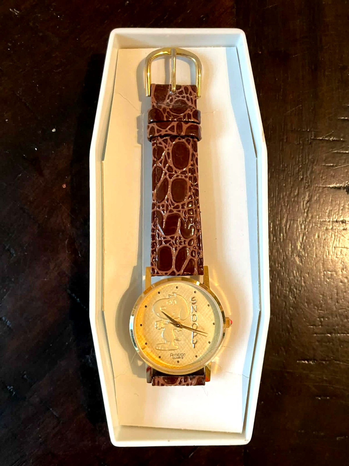 Armitron Peanuts Snoopy Collectible 45th Anniversary Gold Embossed Dial Watch