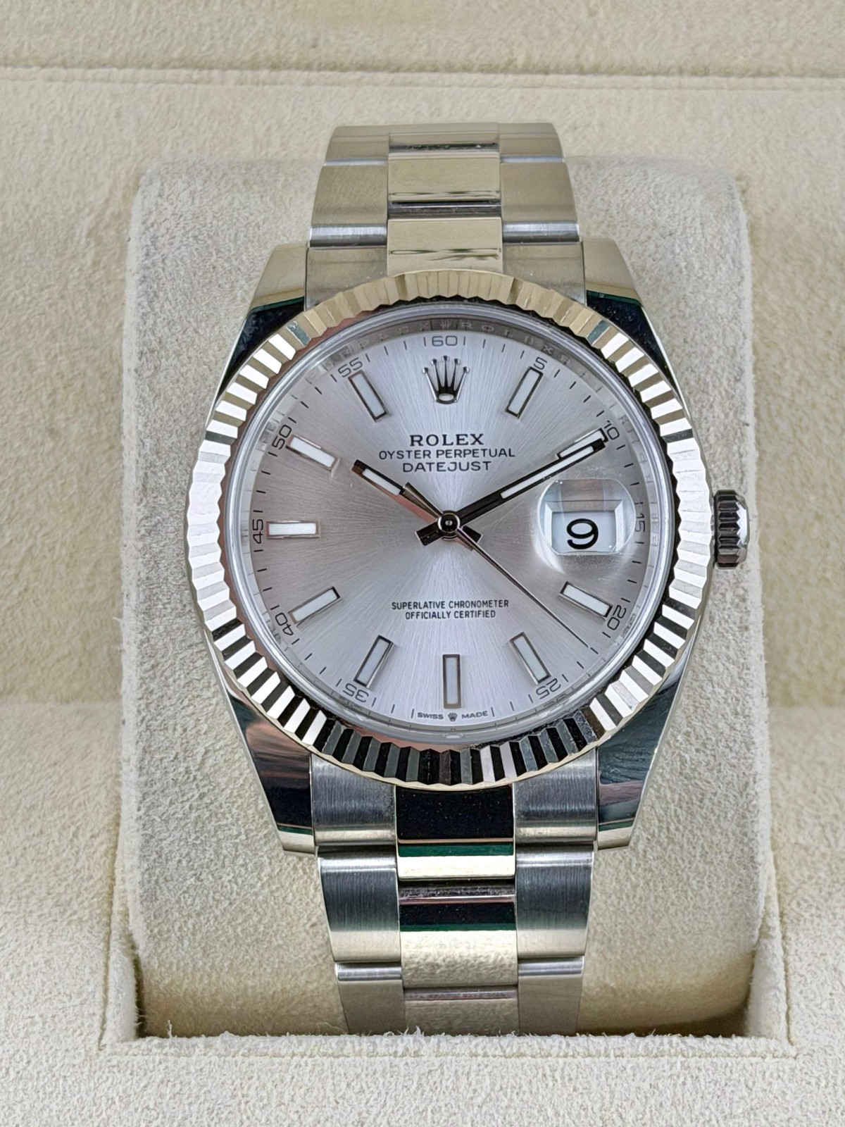 2022 Rolex Datejust Silver Stick Dial 126334 41mm Stainless Steel Oyster – Pre O