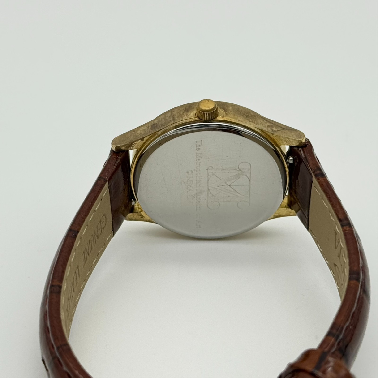 Ladies MET Metropolitan Museum of Art MMA Gold Tone, Blue Floral Dial 31mm Watch