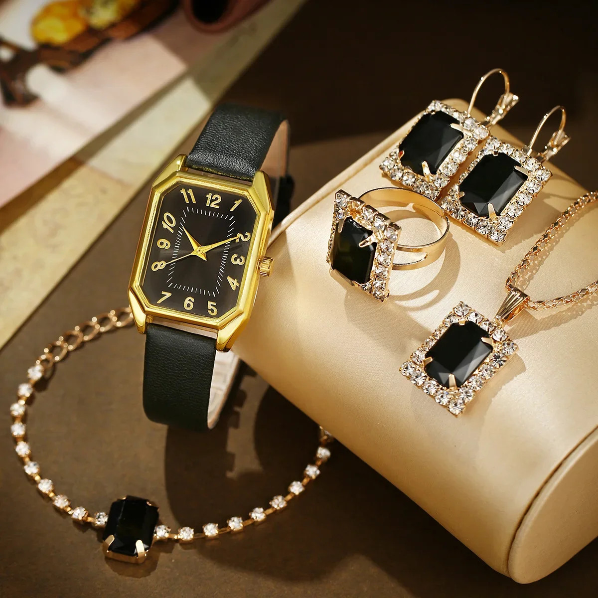 6/5/1PCS Luxury Fashion Square Women’s Watches Brand Ladies Quartz Wristwatch