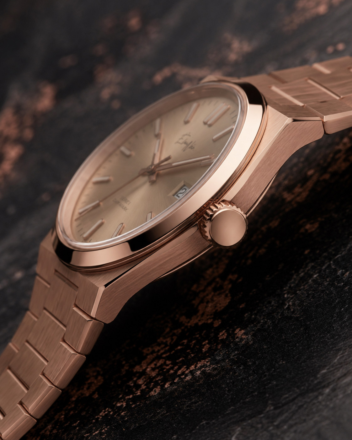 Élan Noir Série I Rose/Champagne 36mm Automatic NH35 SapphireCrystal Steel Watch