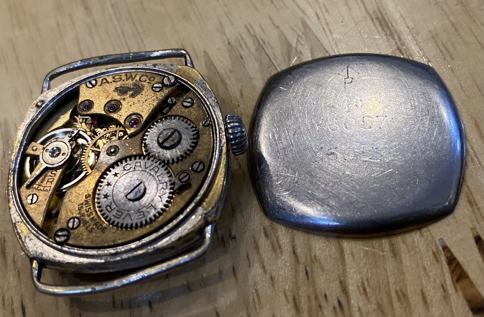 vintage early PAF Issued Anglo Swiss Watch Cushion Army Pakistan India PLS READ