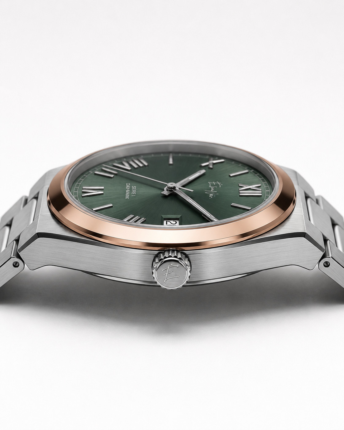 Élan Noir Série I Sage & Rose 36mm Automatic NH35 Sapphire Crystal Steel Watch