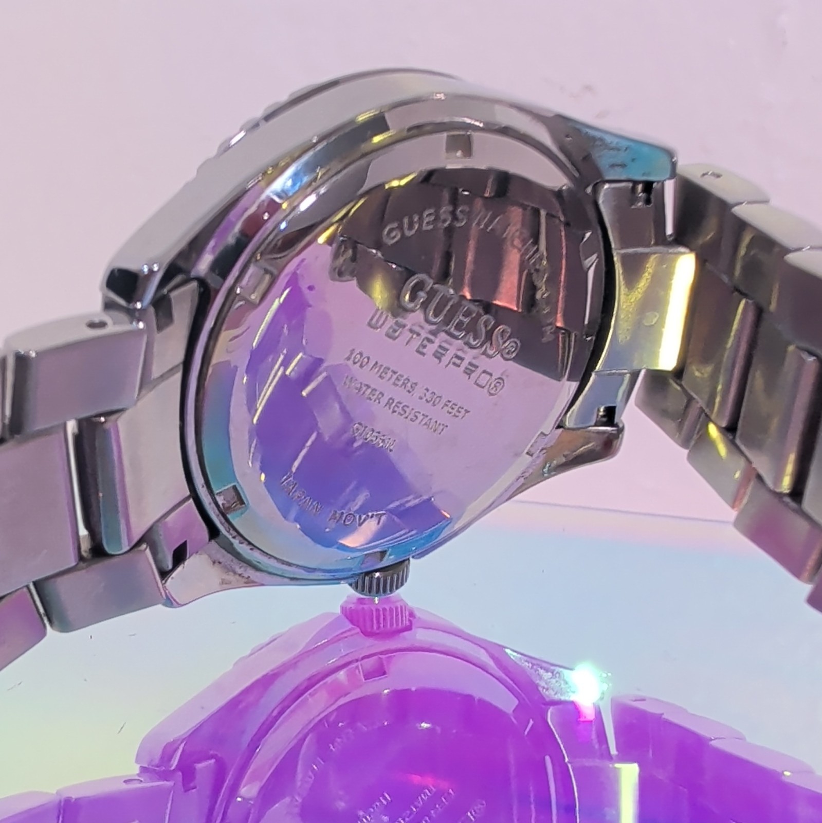 GUESS Women’s Quartz Watch 35mm Silver Stainless Bracelet Pink MOP Dial