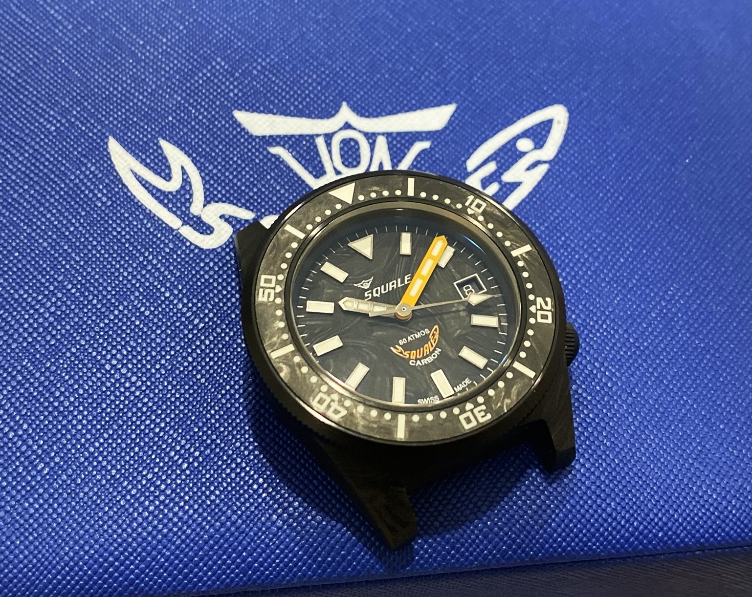 Squale T183 Forged Carbon Dive Watch Full Kit with Orange Accents