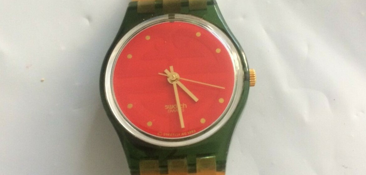 1994 Swatch «Geisha» Women’s girl teen Watch – Works transparent red gold