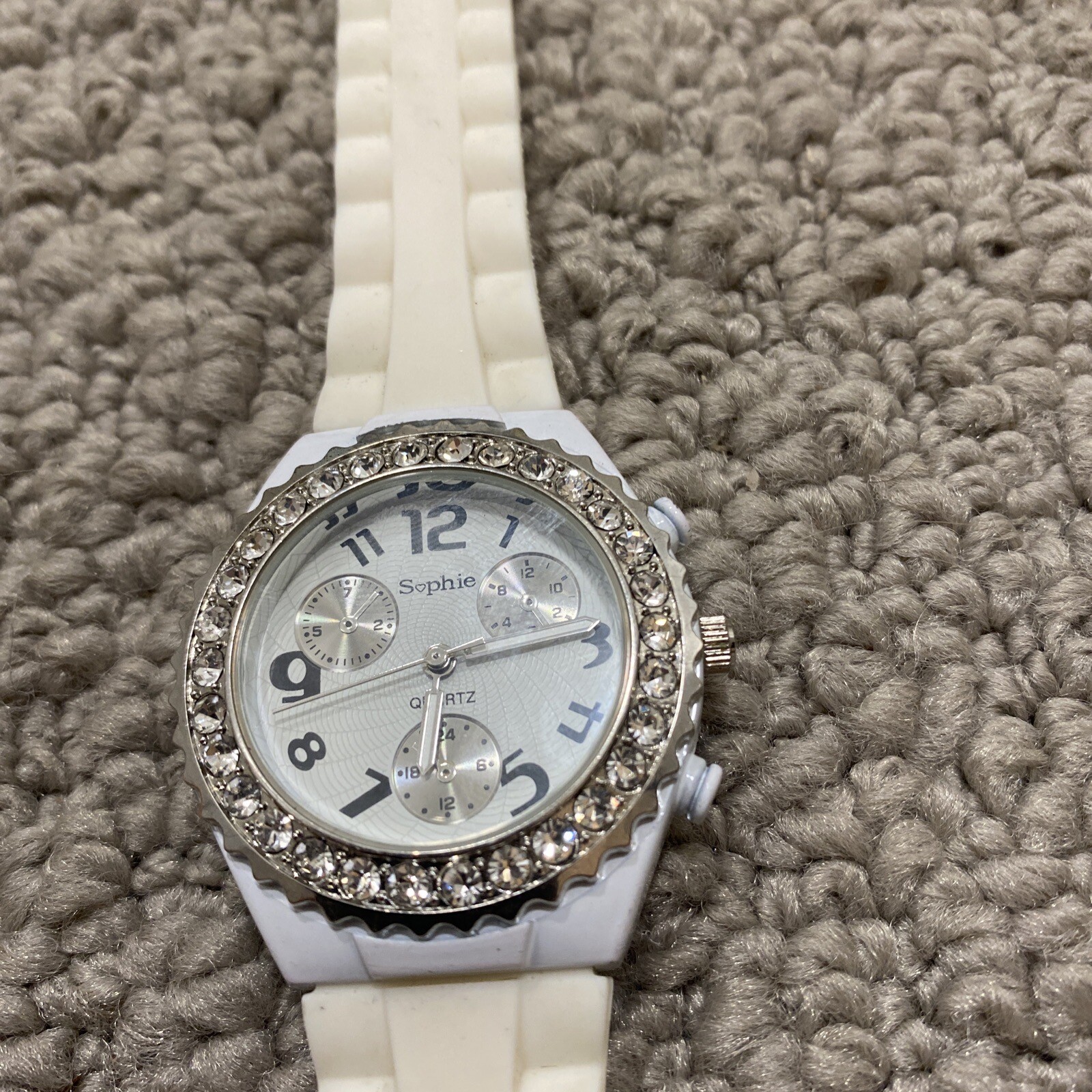 Sophie Japan Movt Silver White Crystal Wrist Watch