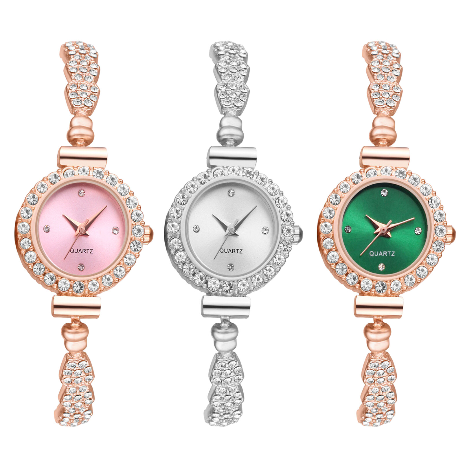 Mabohity Women Luxury Bling CZ Bracelet Watch Ladies Dress Quartz Wristwatches