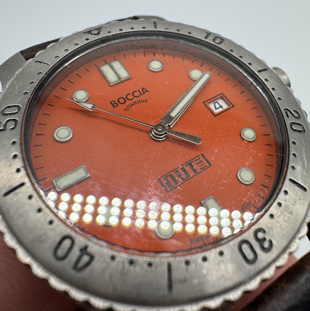 Boccia Titanium Watch Men’s All Titanium Metal Allergy Compatible Leather Band