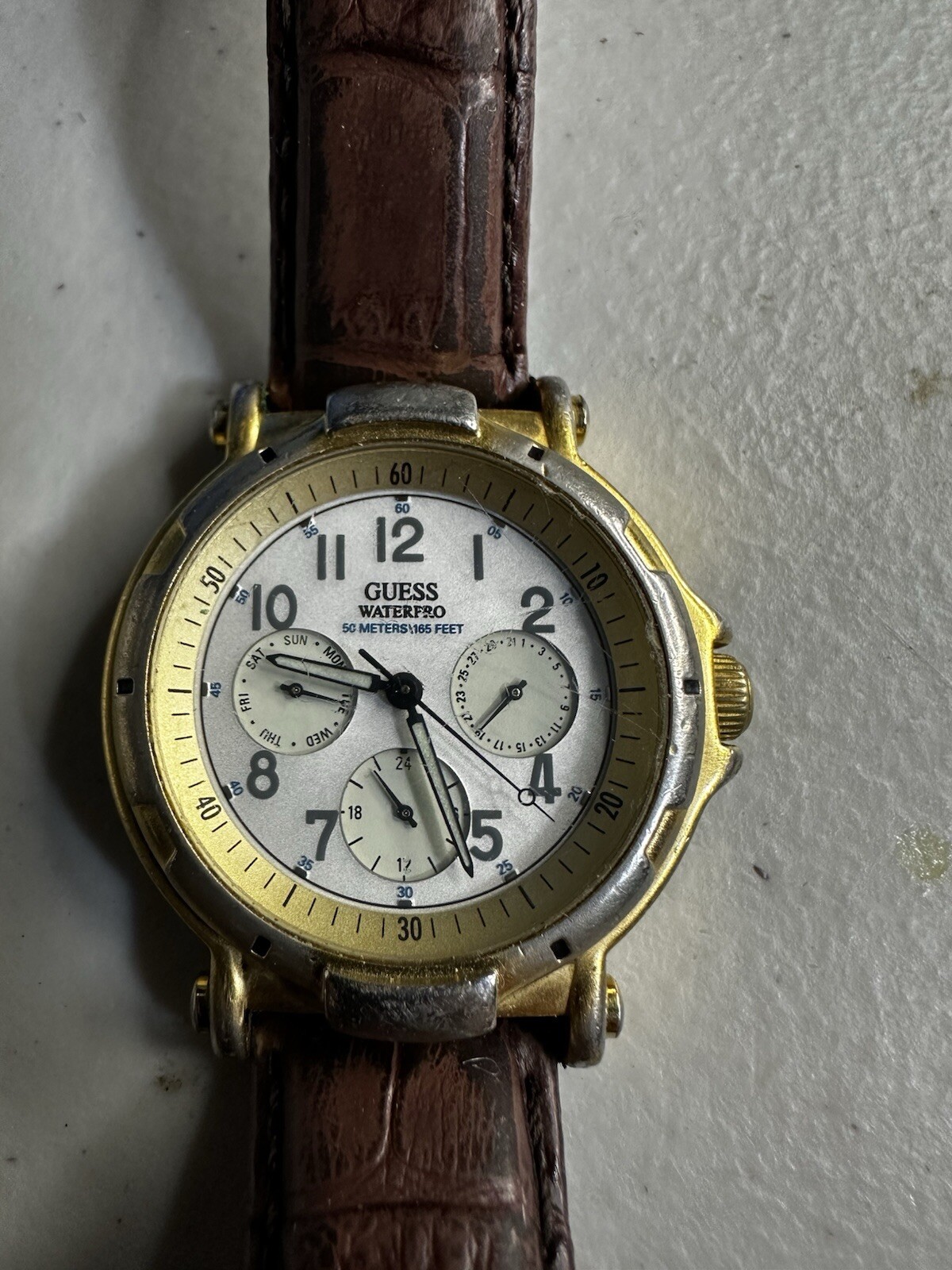 Guess Waterpro Chronograph Watch W/R 50 Meters/165 Feet