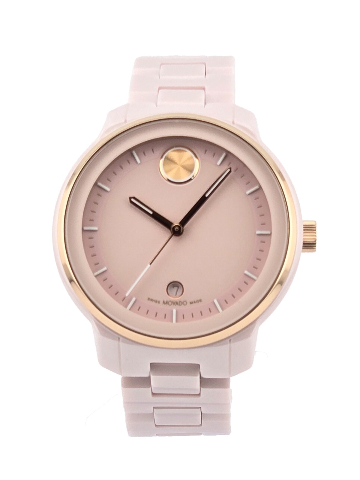 Movado Bold Verso 3600935 Blush Dial Ceramic Bracelet Women’s Watch