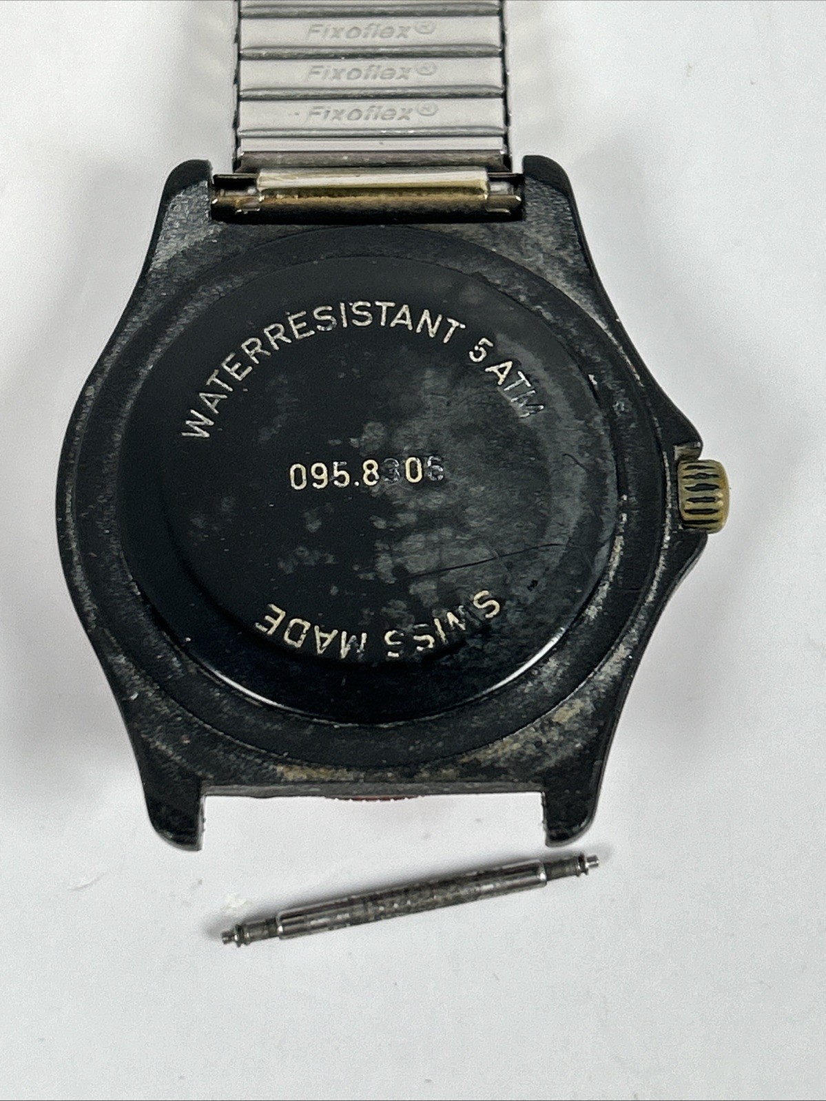 Swiss Military Watch Quartz 50M Red Black Water Resistant 5ATM Needs New Battery