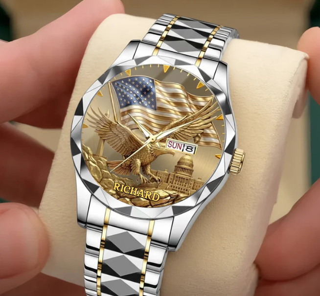 Personalized American Eagle Watch Patriotic Wrist Alloy Luxury Quartz Watch