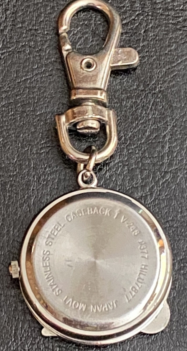 Monogram Flip Cover Clip-on Watch, Pink & Silvertone – Needs Battery