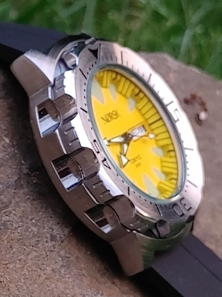 Sea Monster Diver Watch, Norsk, Norway Tokyo Olympics, Citizen quartz – Yellow