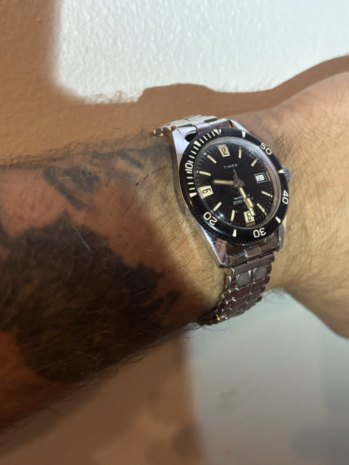 ‼️Vintage Timex Calendar🤿 Skin Diver🛟 200 Feet “ Rare 🇬🇧Dial- Looks Great‼️