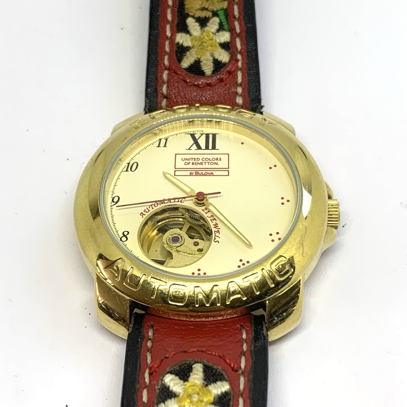 Vintage United Colors of Benetton by Bulova Watch: Ecology Automatic Wristwatch