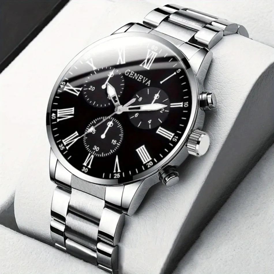 2pcs Luxury Men’s Quartz Watch Set, Business & Casual Wear – Ideal Gift for Back