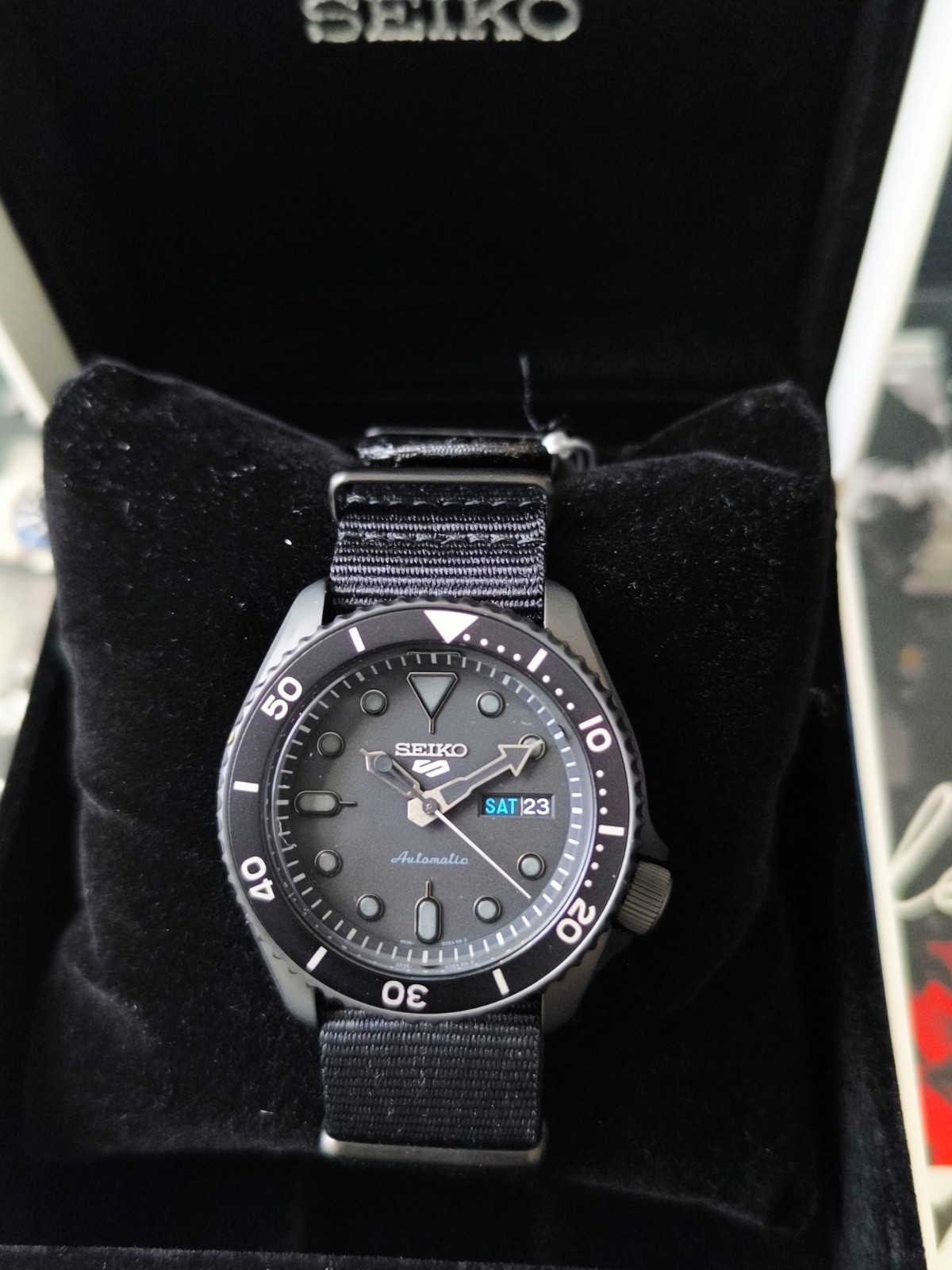 Seiko 5 Sports Black Dial Black Hands and Markers (no box) SRPD79K1-NEW