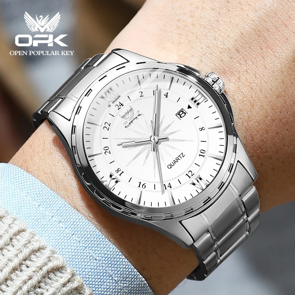 Mens Business Leather Watch Quartz Waterproof Luminous Quality Wristwatch Boxed