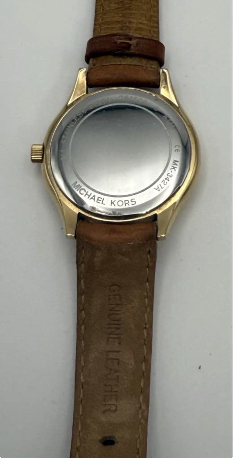 Michael Kors MK-3274 Womens Quartz Analog Gold Dial 38mm Brown Leather 50m