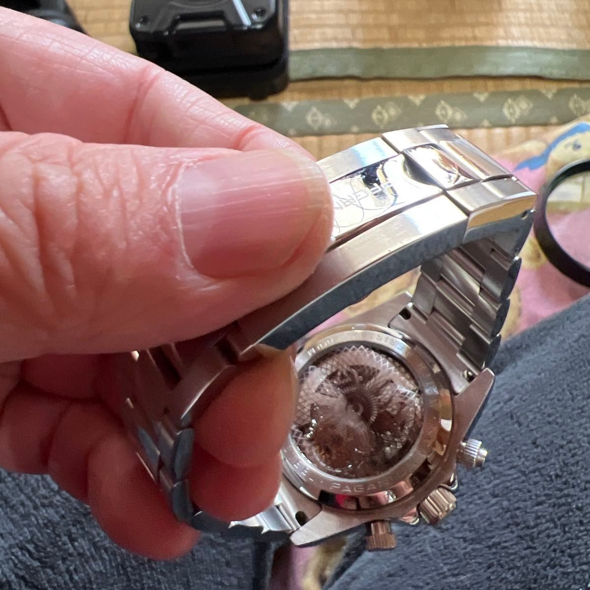 Skeleton Automatic Watch, Skeleton Dial, Date & Day Display From Japan