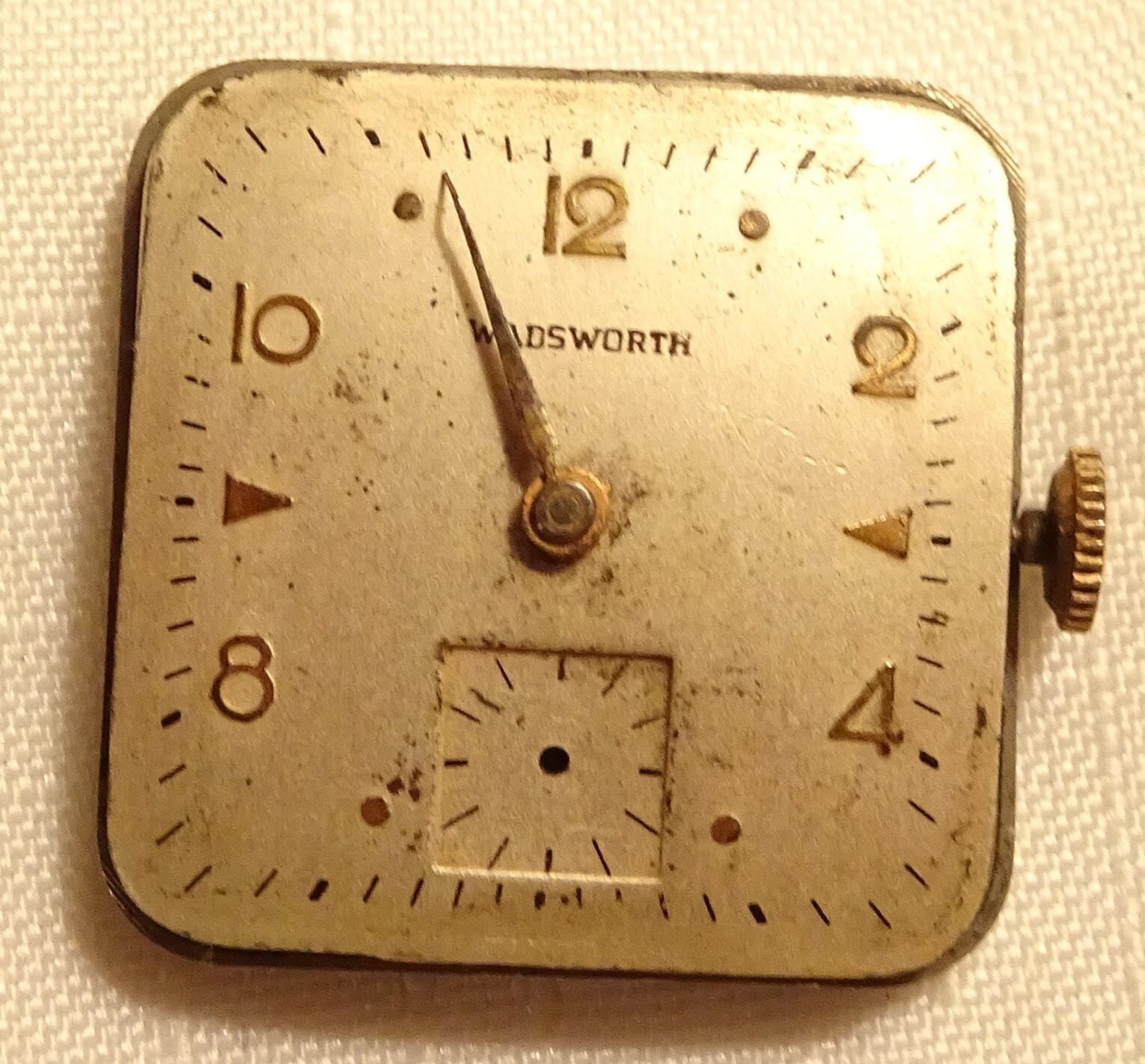 Wadsworth Wristwatch 17J Men’s Swiss Antique Parts or Repair AS1123 D
