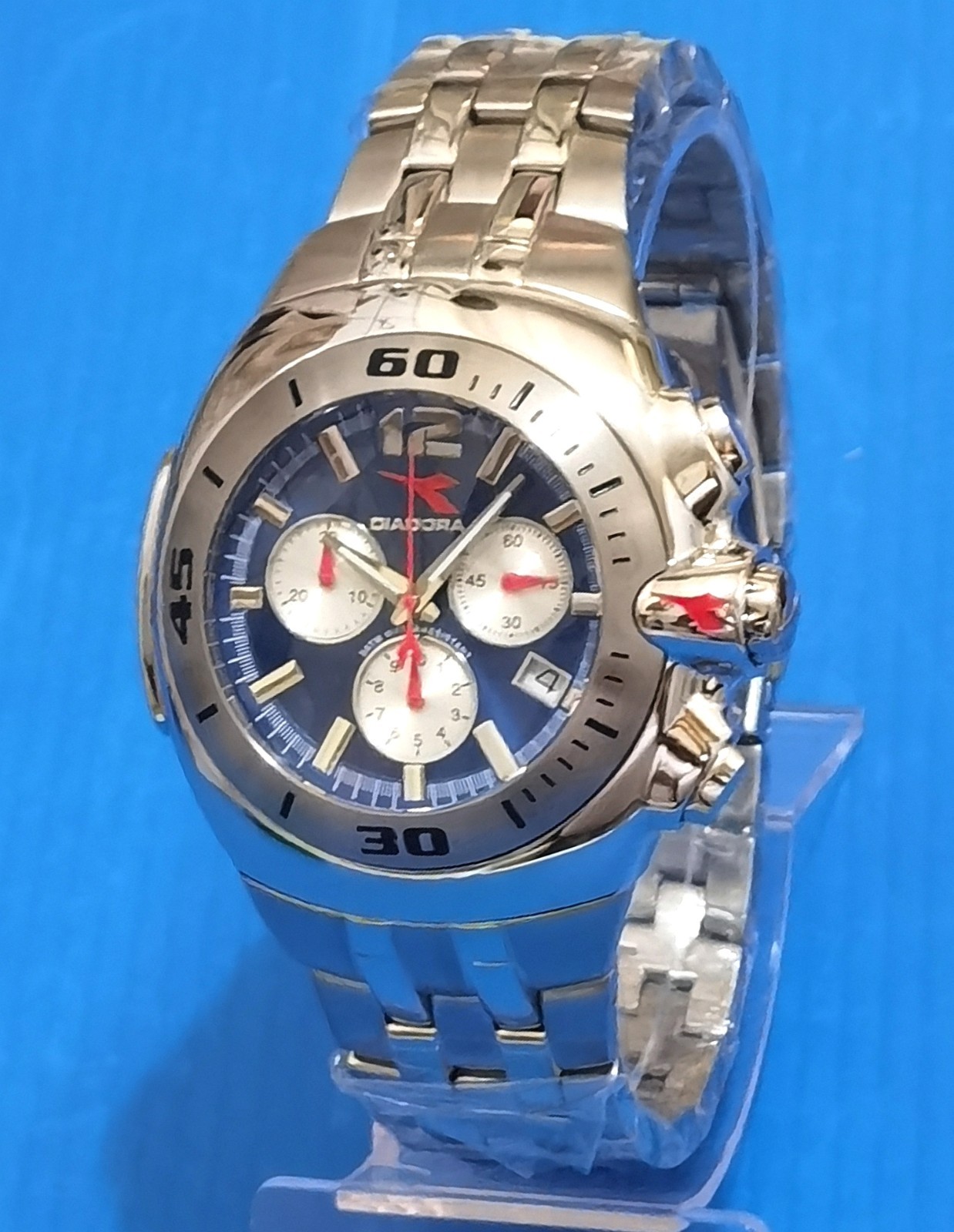 diadora watch full s.steel swiss chronograph racing 1/10s up to 10h