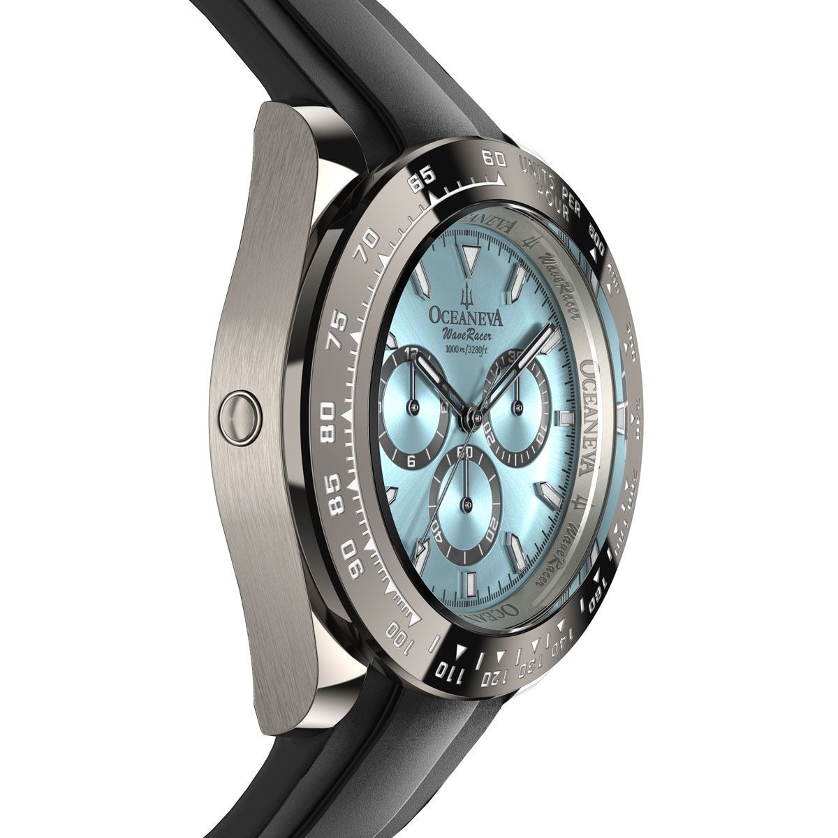 Oceaneva WaveRacer 1000M Black Mint – Grade 5 Titanium Automatic Chronograph