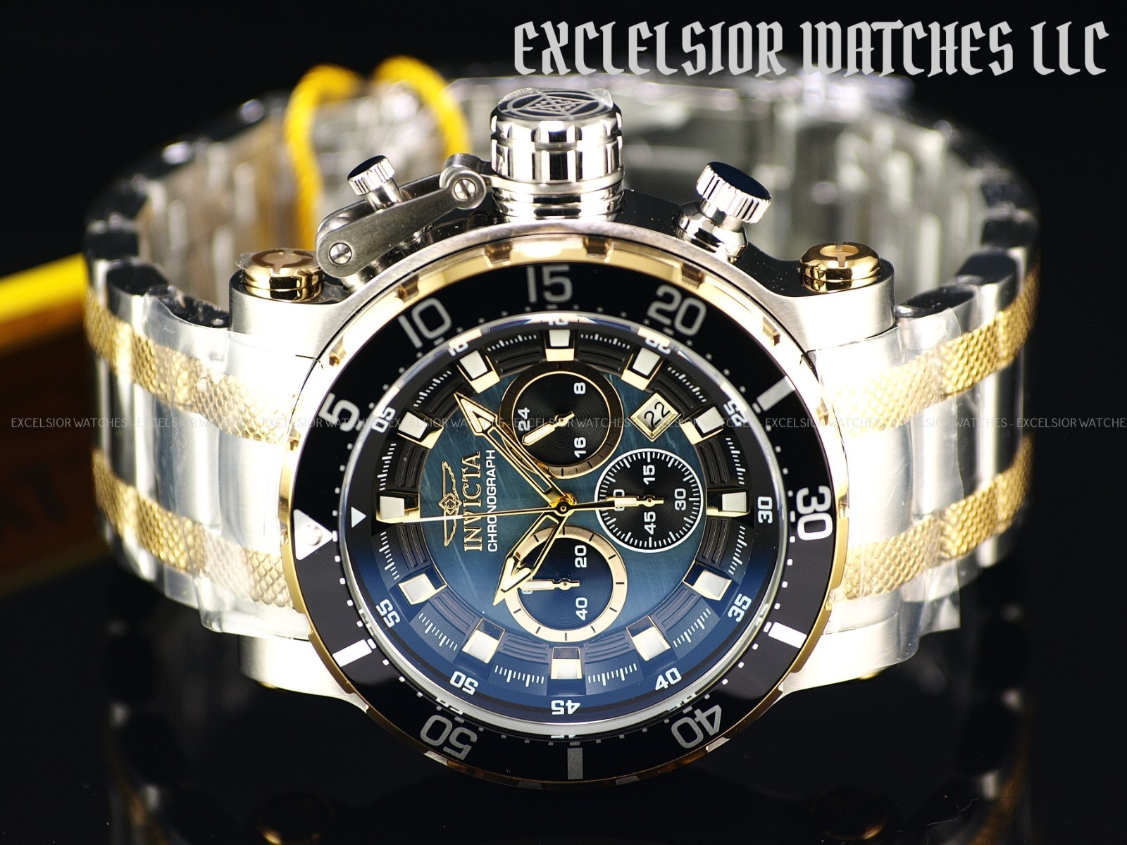 New Invicta Men’s 52mm Coalition Forces Quartz Chronograph Two Tone SS MOP Watch