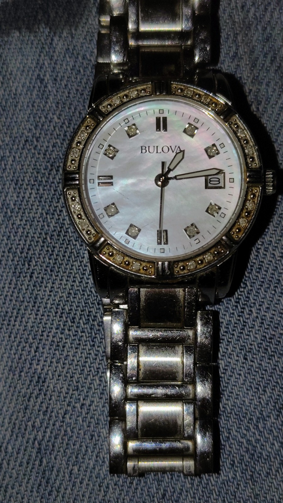 Bulova White Mother of Pearl Women’s Watch – 96R105