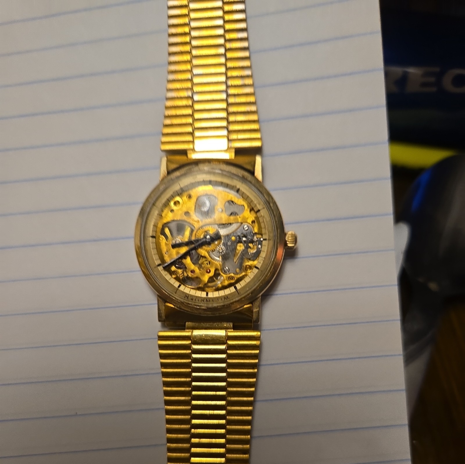 Vintage Wittnauer Skeleton Mens Watch 17 Jewels 10 ML